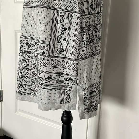 Sonoma Tank Dress Women Size L Grey Black Block Print French Terry Cloth Comfy - Picture 8 of 13